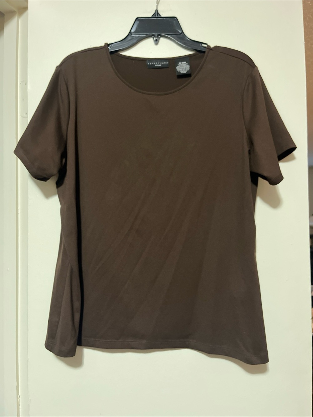 Apostrophe Brown Short Sleeve Crewneck Top